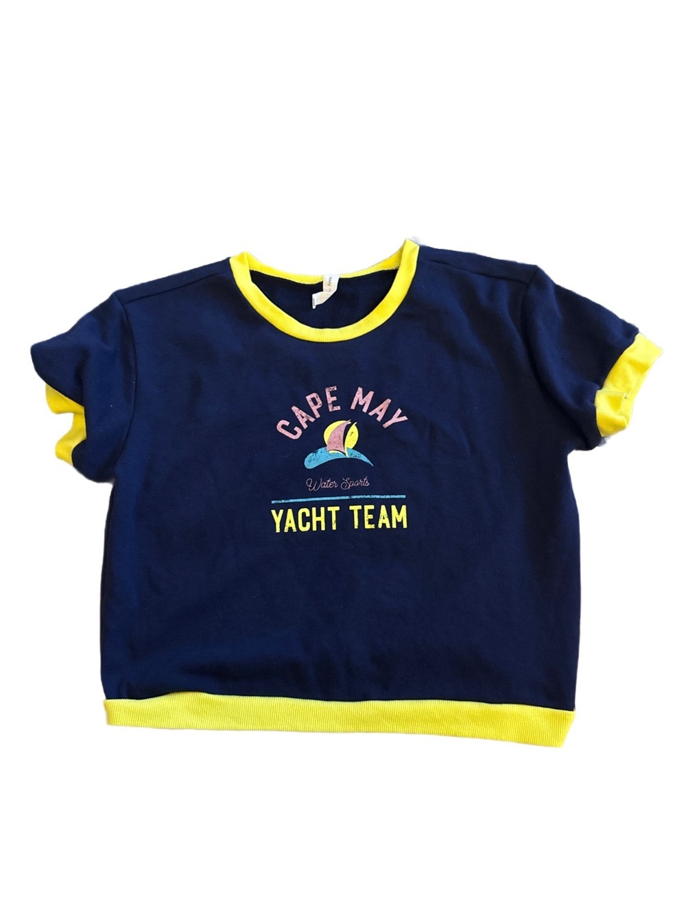 Daily Practice Cape May Yacht Team Navy & Yellow Short Sleeve Tee Small